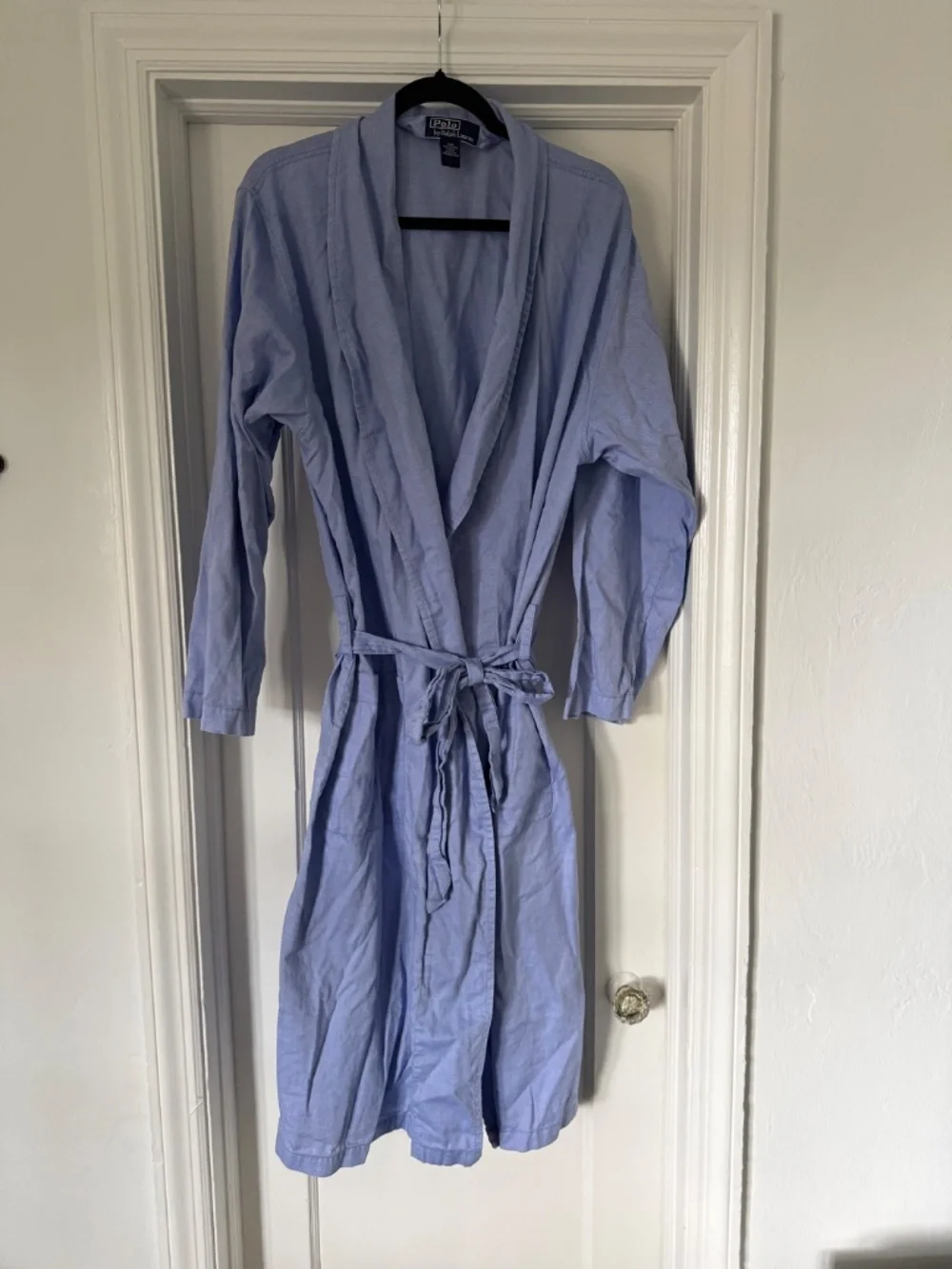 Polo Ralph Lauren Blue Oversized Robe Lightweight Coat Open Front S/M Unisex